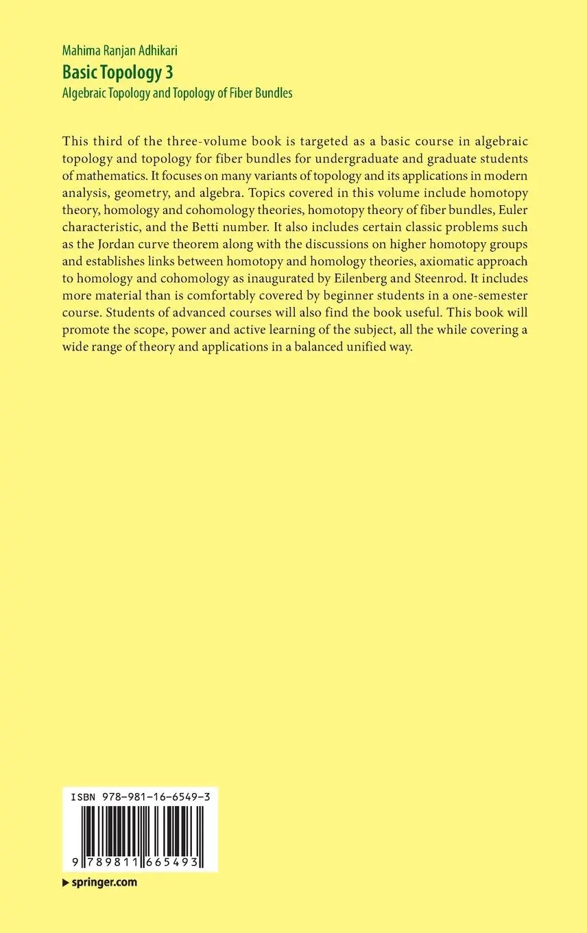 Rückseite: 9789811665493 | Basic Topology 3 | Algebraic Topology and Topology of Fiber Bundles