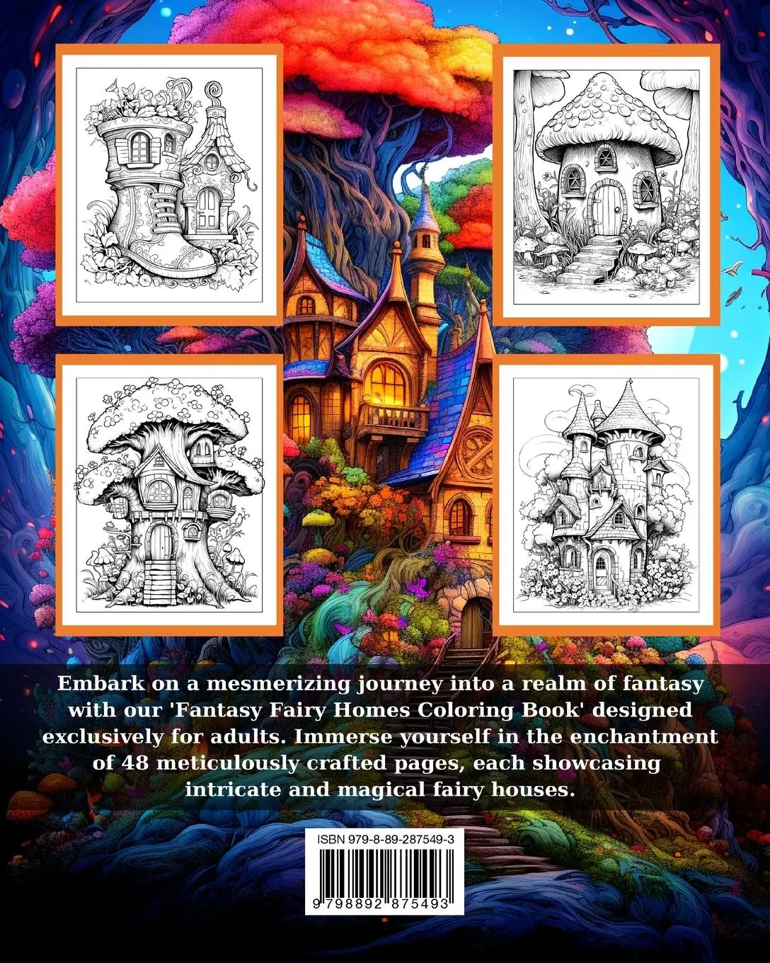 Rückseite: 9798892875493 | Fantasy Fairy Homes Coloring Book | Regina Peay | Taschenbuch | 2026