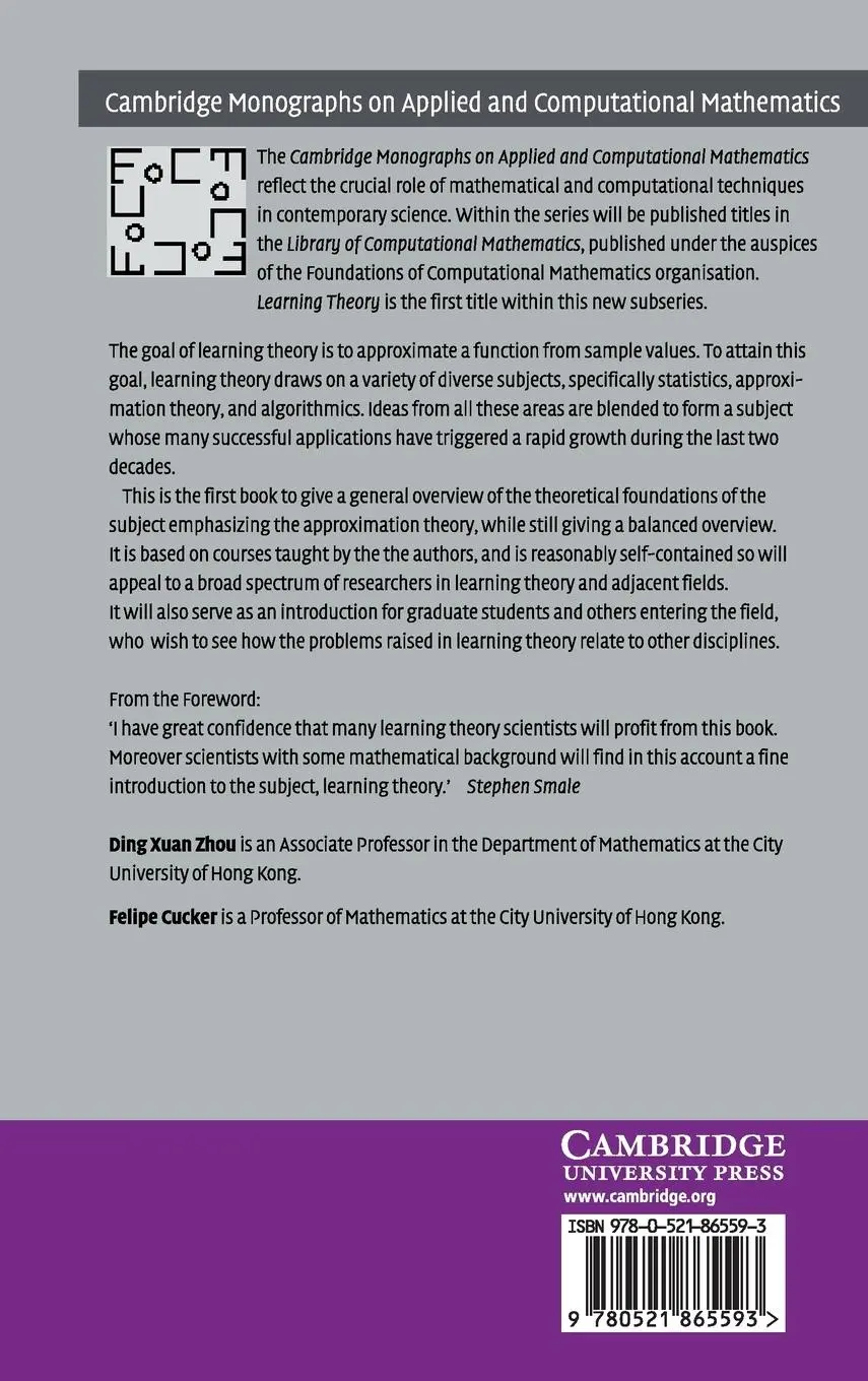 Rückseite: 9780521865593 | Learning Theory | Felipe Cucker (u. a.) | Buch | Englisch | 2015