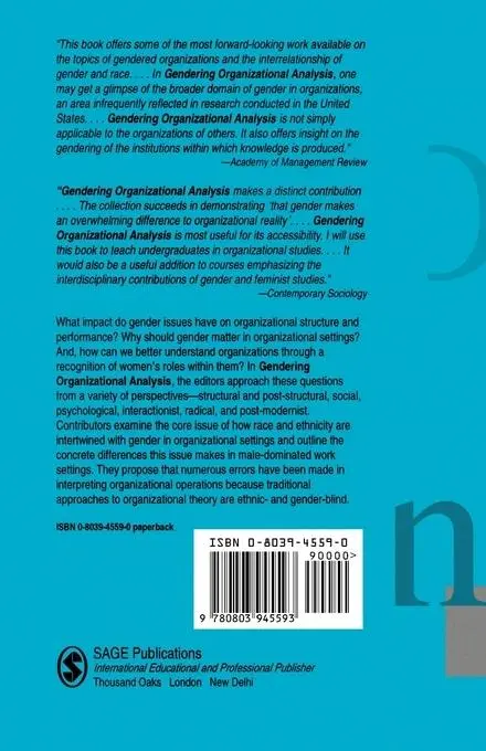 Rückseite: 9780803945593 | Gendering Organizational Analysis | Albert J. Mills (u. a.) | Buch