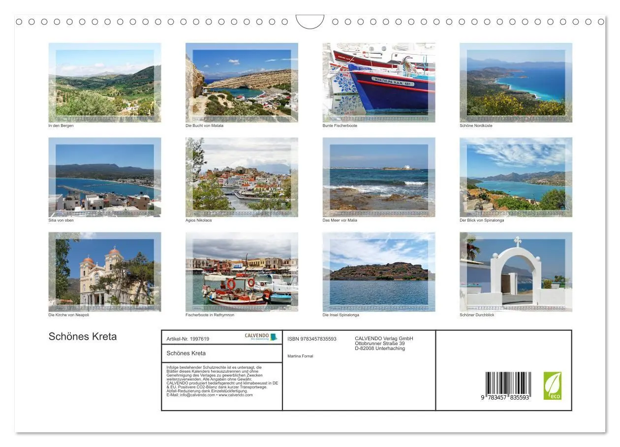 Bild: 9783457835593 | Schönes Kreta (Wandkalender 2026 DIN A3 quer), CALVENDO Monatskalender