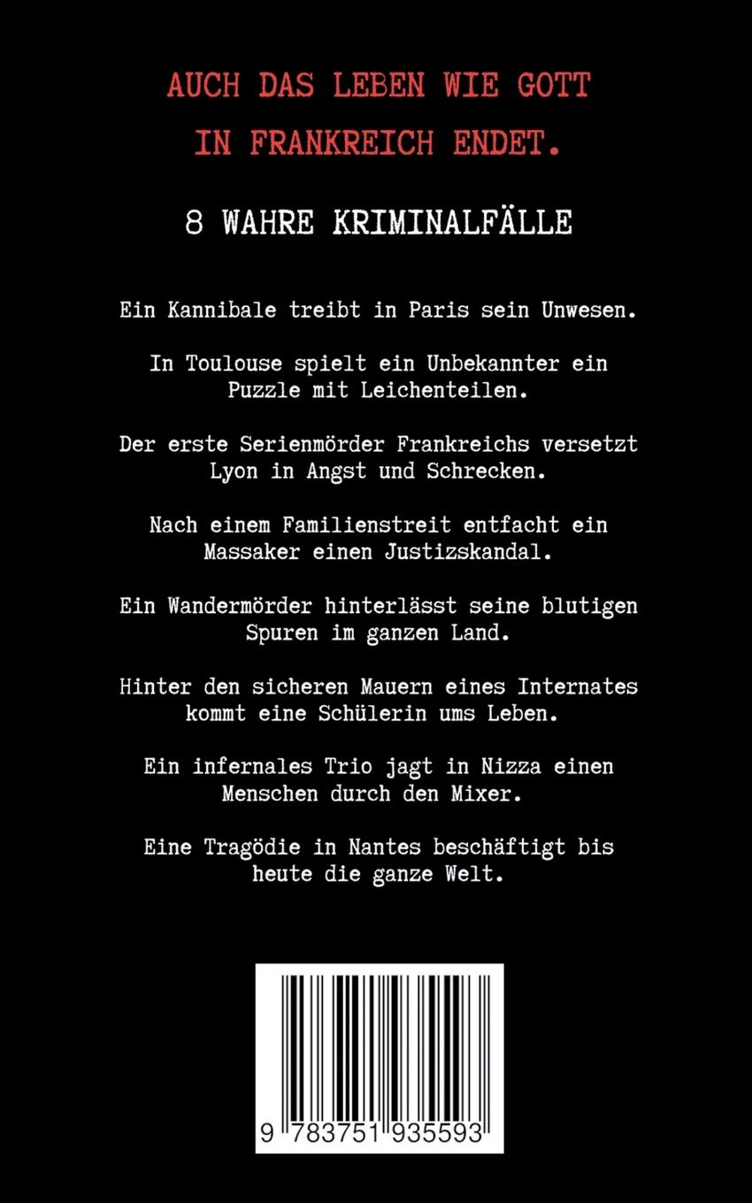 Rückseite: 9783751935593 | True Crime Frankreich | 8 wahre Kriminalfälle | Eva-Maria Hartmann