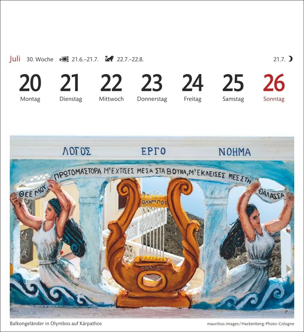 Bild: 9783840035593 | Griechische Inseln Sehnsuchtskalender 2026 - Wochenkalender mit 53...