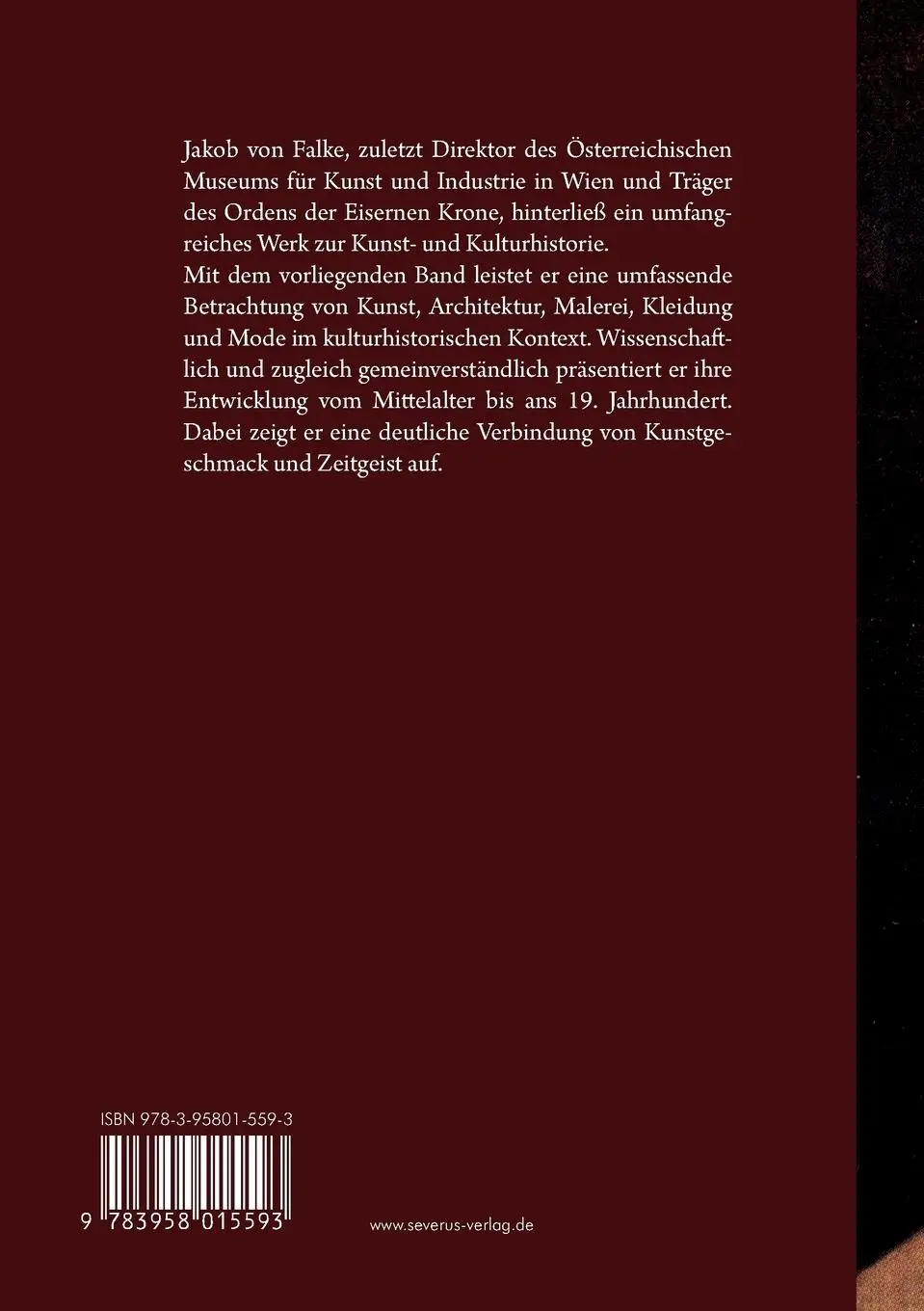 Rückseite: 9783958015593 | Geschichte des Geschmacks | Jakob Falke | Taschenbuch | 232 S. | 2026