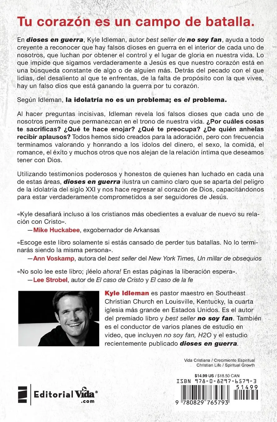 Rückseite: 9780829765793 | Dioses En Guerra | Kyle Idleman | Taschenbuch | Spanisch | 2014