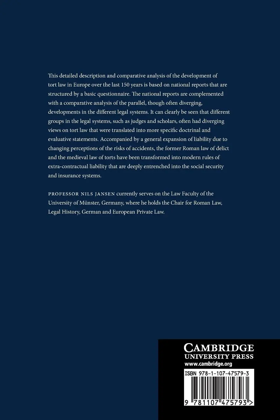 Rückseite: 9781107475793 | The Development and Making of Legal Doctrine | Volume 6 | Nils Jansen