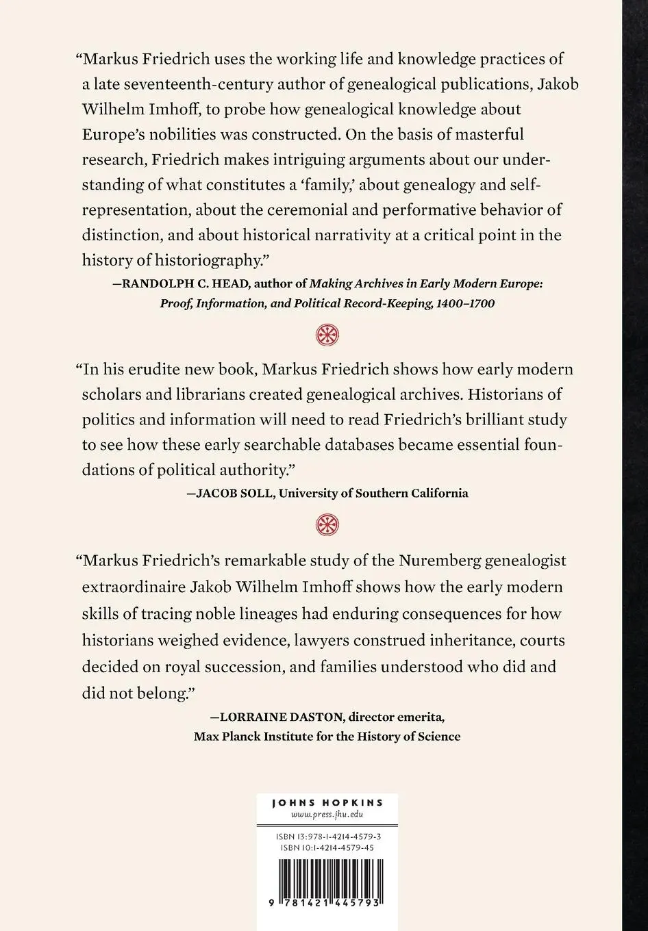 Rückseite: 9781421445793 | Maker of Pedigrees | Markus Friedrich | Buch | Englisch | 2023