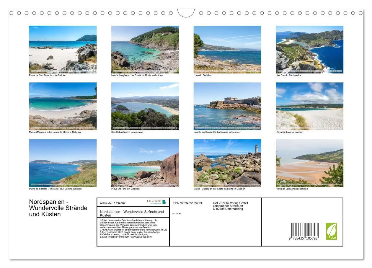 Bild: 9783435105793 | Nordspanien - Wundervolle Strände und Küsten (Wandkalender 2025 DIN...