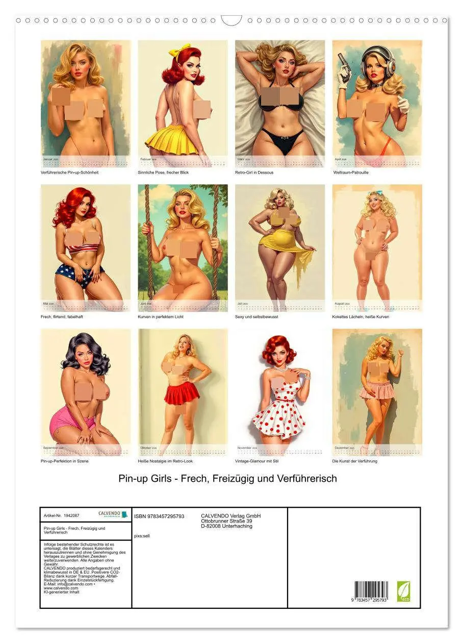 Bild: 9783457295793 | Pin-up Girls - Frech, Freizügig und Verführerisch (Wandkalender...