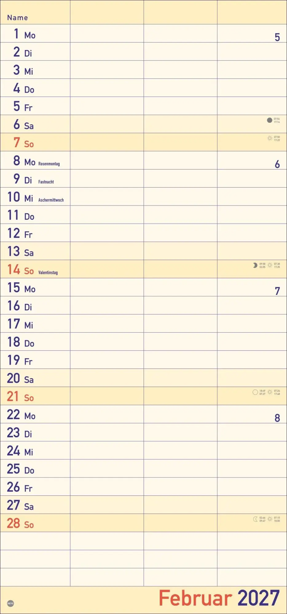 Bild: 9783756415793 | Großdruck Planer für zwei 2027 | Kalender | Bürokalender Heye | 14 S.