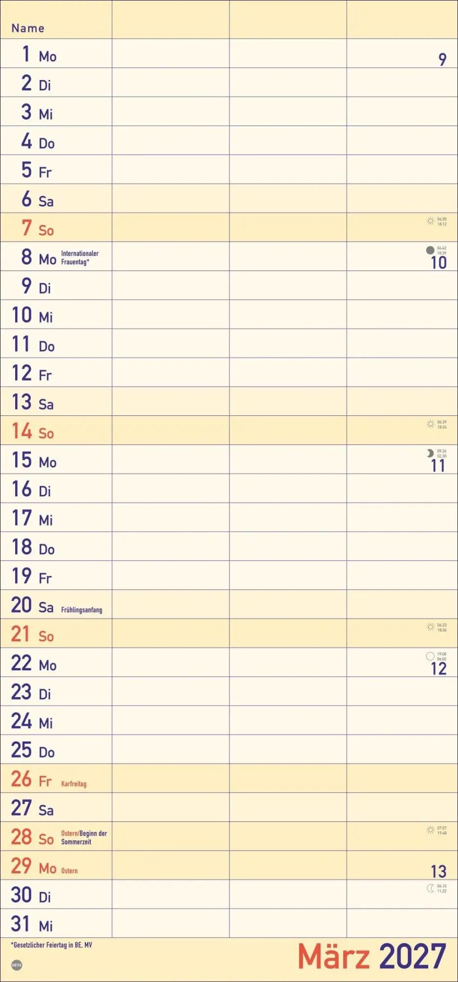 Bild: 9783756415793 | Großdruck Planer für zwei 2027 | Kalender | Bürokalender Heye | 14 S.