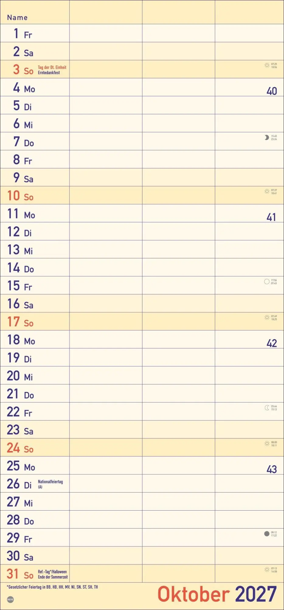 Bild: 9783756415793 | Großdruck Planer für zwei 2027 | Kalender | Bürokalender Heye | 14 S.