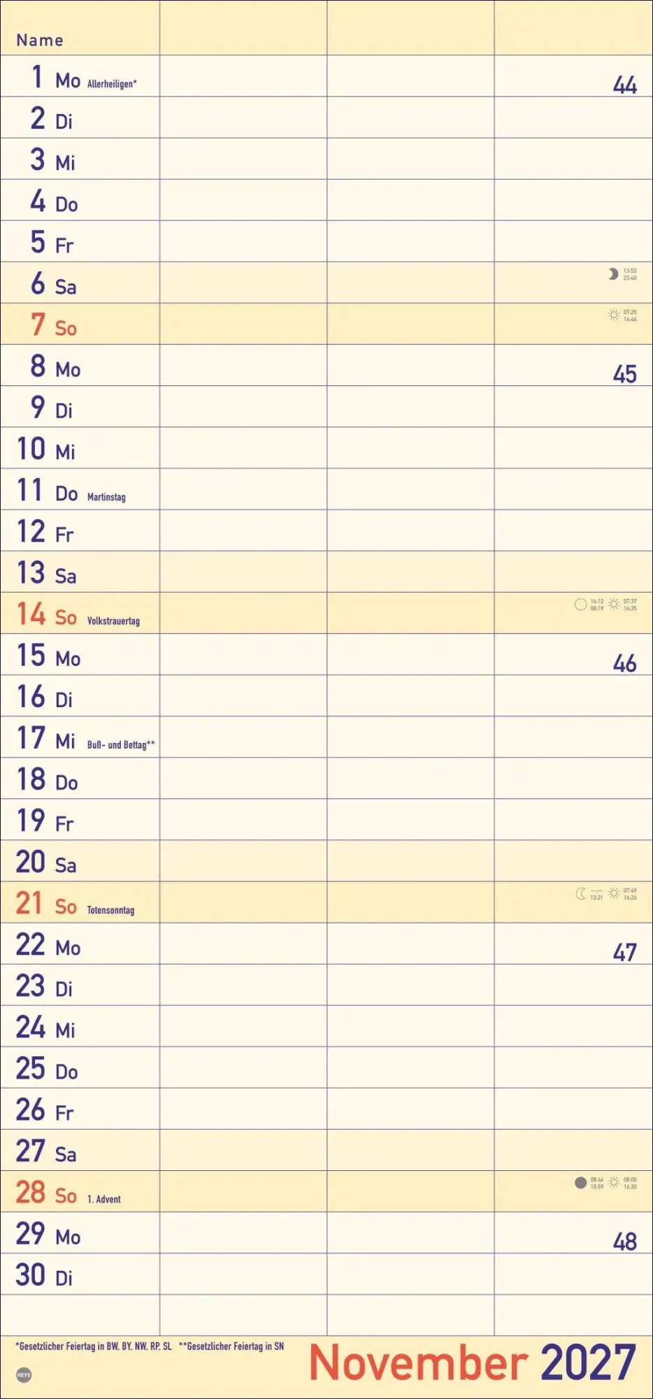 Bild: 9783756415793 | Großdruck Planer für zwei 2027 | Kalender | Bürokalender Heye | 14 S.