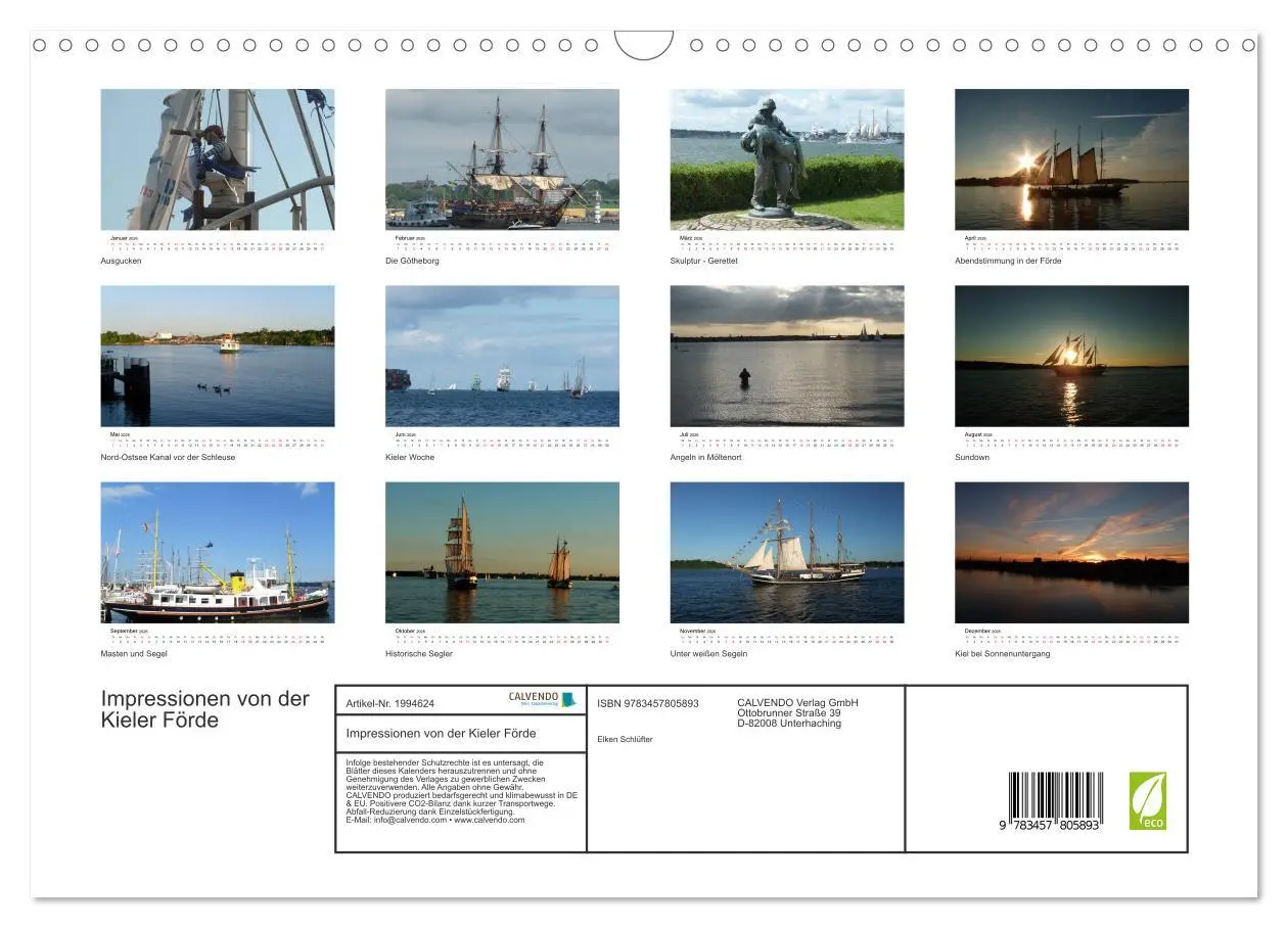 Bild: 9783457805893 | Impressionen von der Kieler Förde (Wandkalender 2026 DIN A3 quer),...