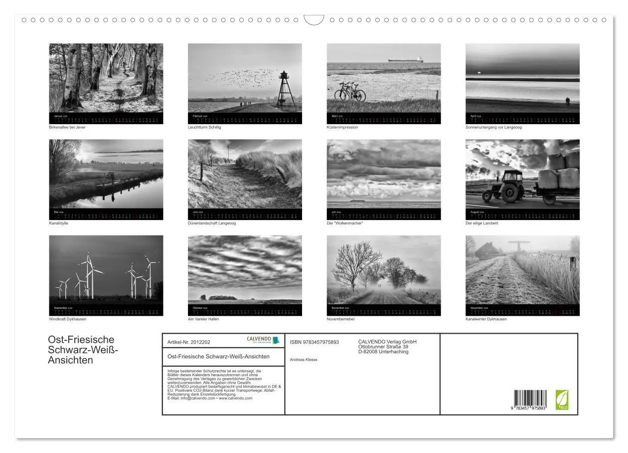 Bild: 9783457975893 | Ost-Friesische Schwarz-Weiß-Ansichten (Wandkalender 2026 DIN A2...