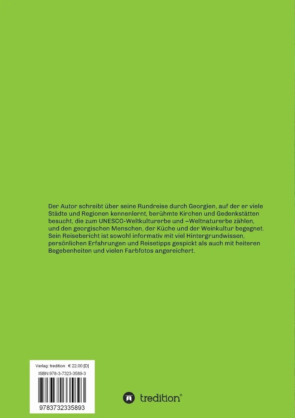 Rückseite: 9783732335893 | Peters Reisebericht Nr. 5 | Georgien ¿ Rundreise in einem Paradies