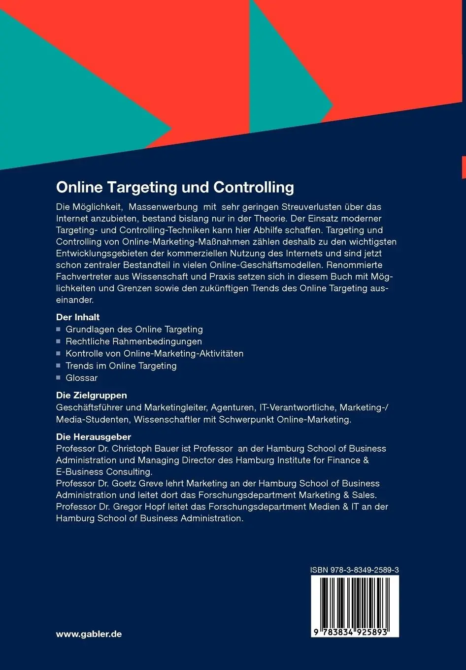 Rückseite: 9783834925893 | Online Targeting und Controlling | Gregor Hopf (u. a.) | Taschenbuch
