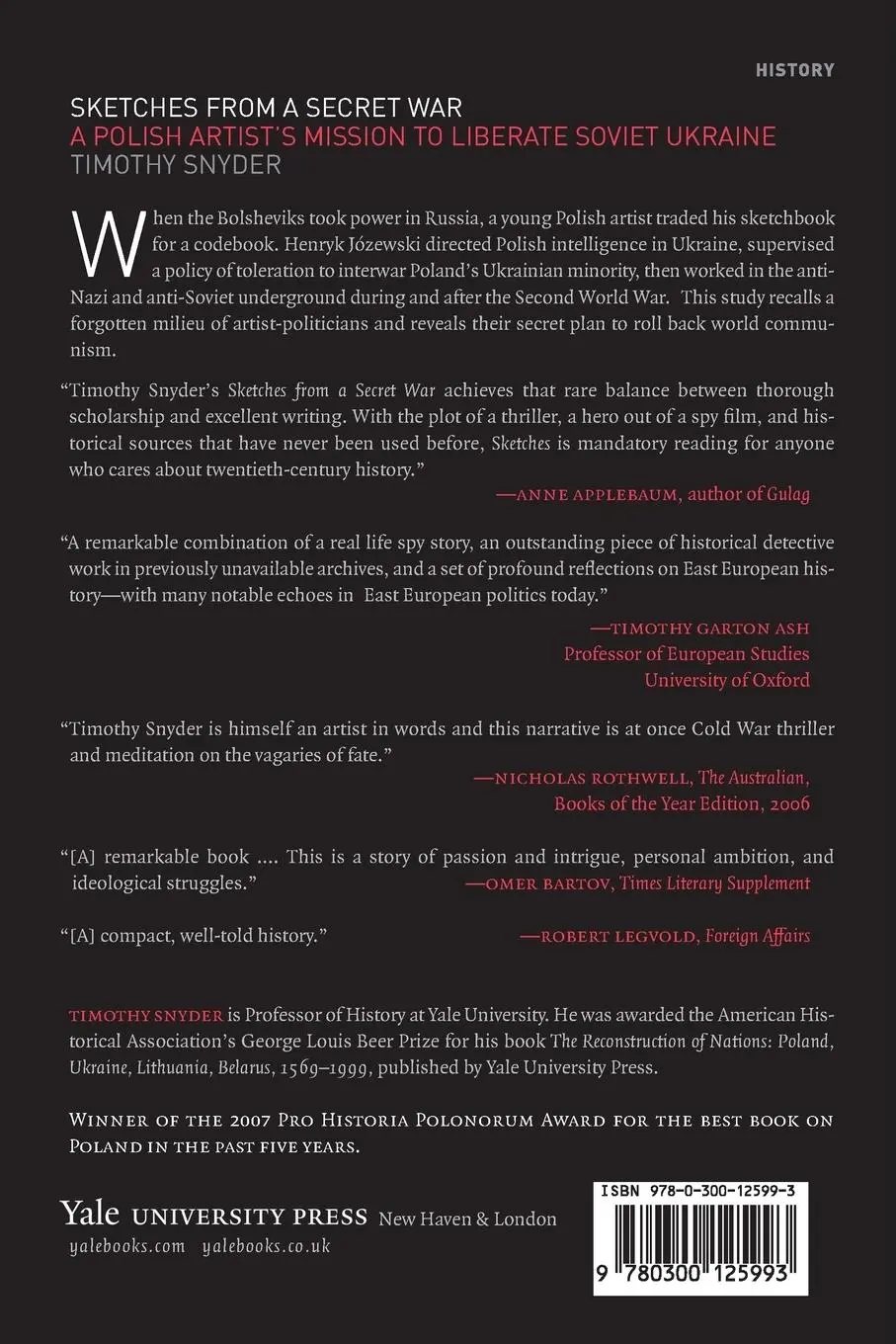 Rückseite: 9780300125993 | Sketches from a Secret War | Timothy Snyder | Taschenbuch | Englisch
