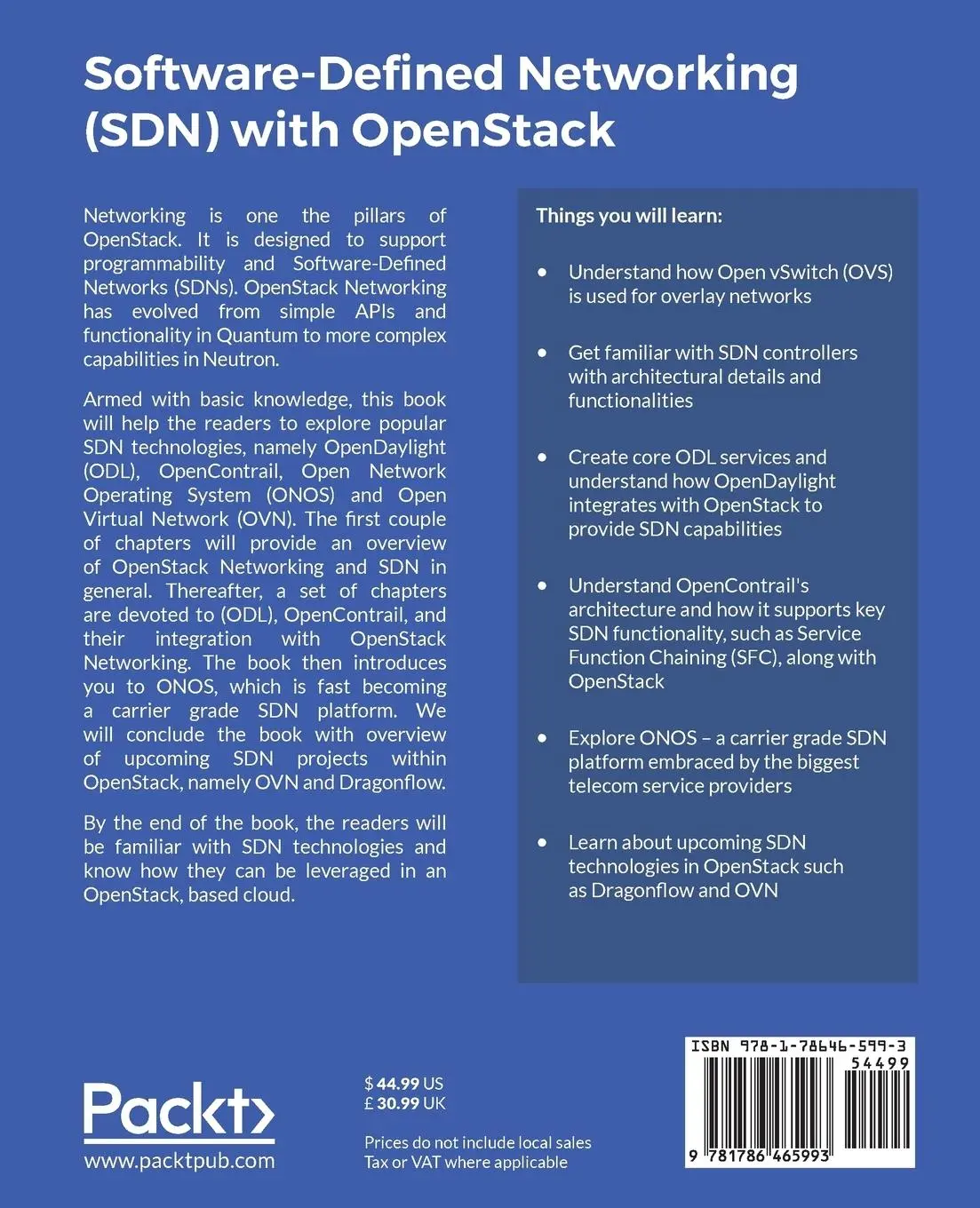 Rückseite: 9781786465993 | Software Defined Networking (SDN) with OpenStack | Subramanian (u. a.)