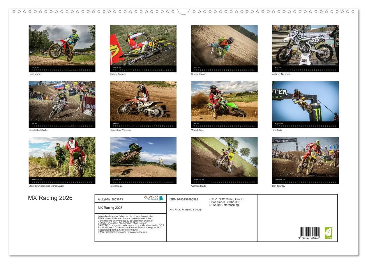 Bild: 9783457895993 | MX Racing 2026 (Wandkalender 2026 DIN A2 quer), CALVENDO...