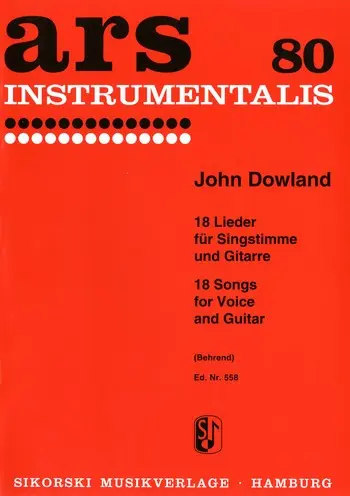 Cover: 9790003006093 | 18 Lieder | John Dowland | Buch | Sikorski Edition | EAN 9790003006093