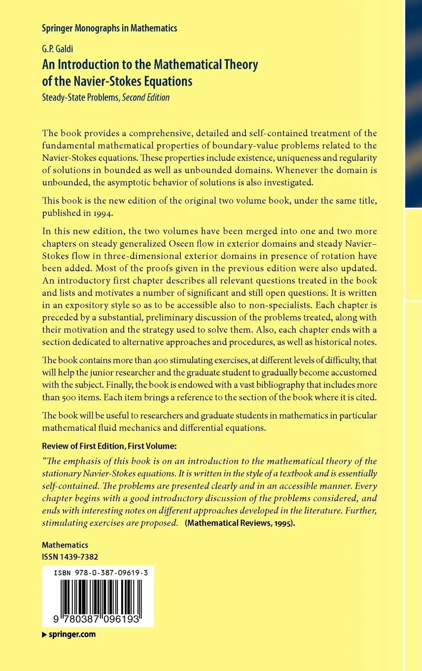 Rückseite: 9780387096193 | An Introduction to the Mathematical Theory of the Navier-Stokes...
