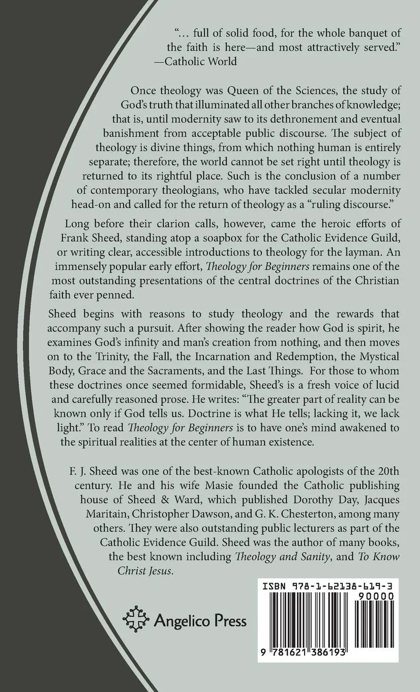 Rückseite: 9781621386193 | Theology for Beginners | F J Sheed (u. a.) | Buch | Englisch | 2011