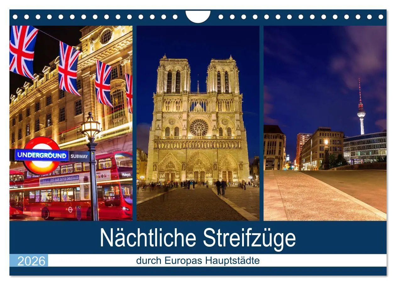 Cover: 9783457776193 | Nächtliche Streifzüge durch Europas Hauptstädte (Wandkalender 2026...