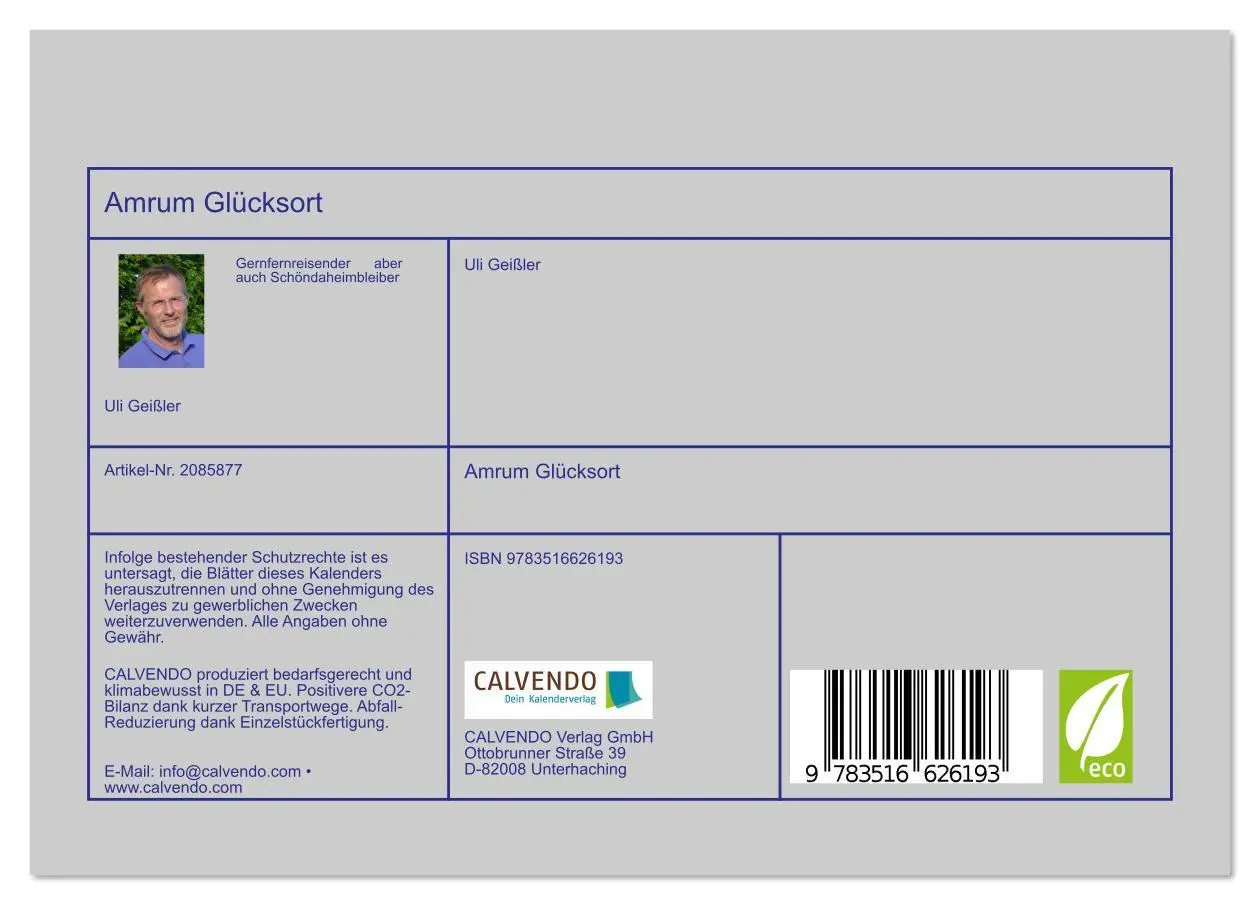 Bild: 9783516626193 | Amrum Glücksort (Tischkalender 2026 DIN A5 quer), CALVENDO...