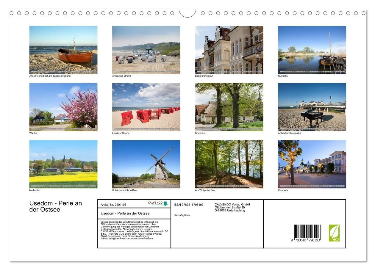 Bild: 9783516796193 | Usedom - Perle an der Ostsee (Wandkalender 2027 DIN A3 quer),...