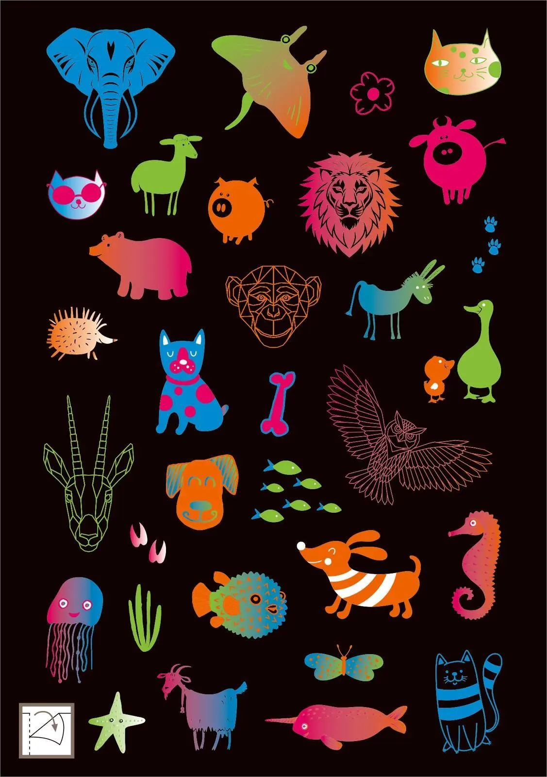 Bild: 4014489136293 | Neon-Sticker | Über 200 Tier-Sticker | Broschüre | 16 S. | Deutsch