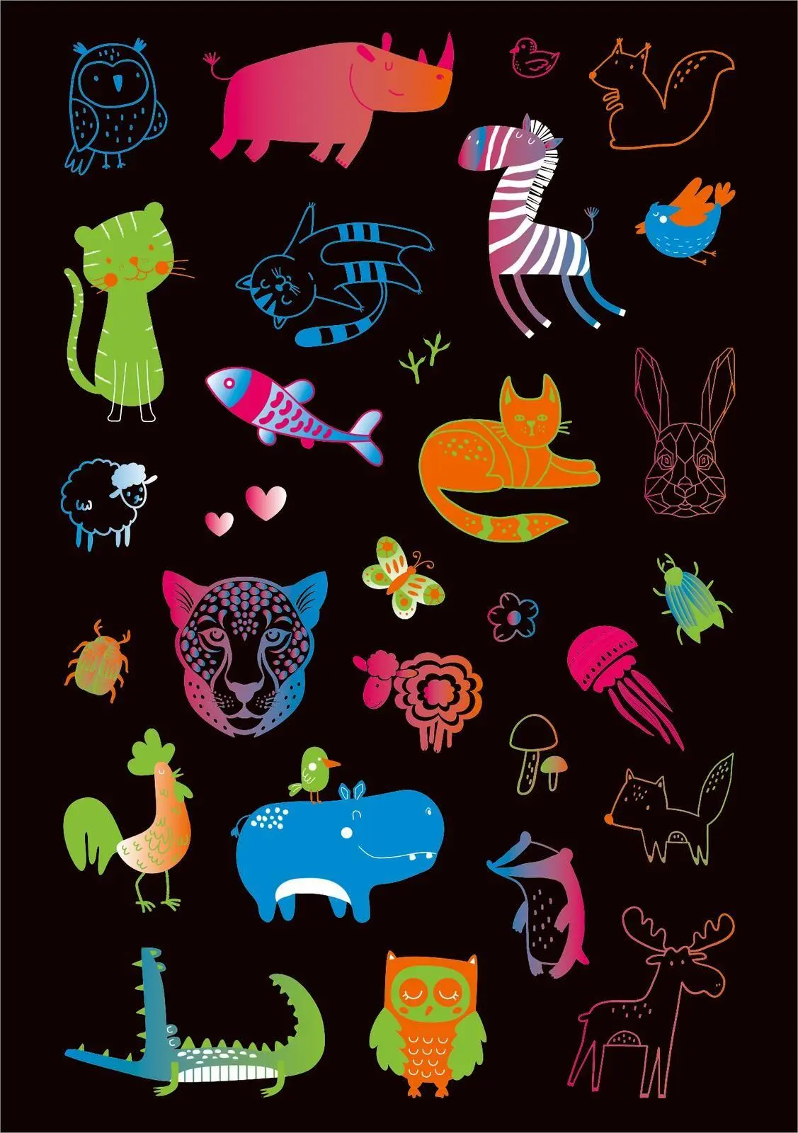 Bild: 4014489136293 | Neon-Sticker | Über 200 Tier-Sticker | Broschüre | 16 S. | Deutsch