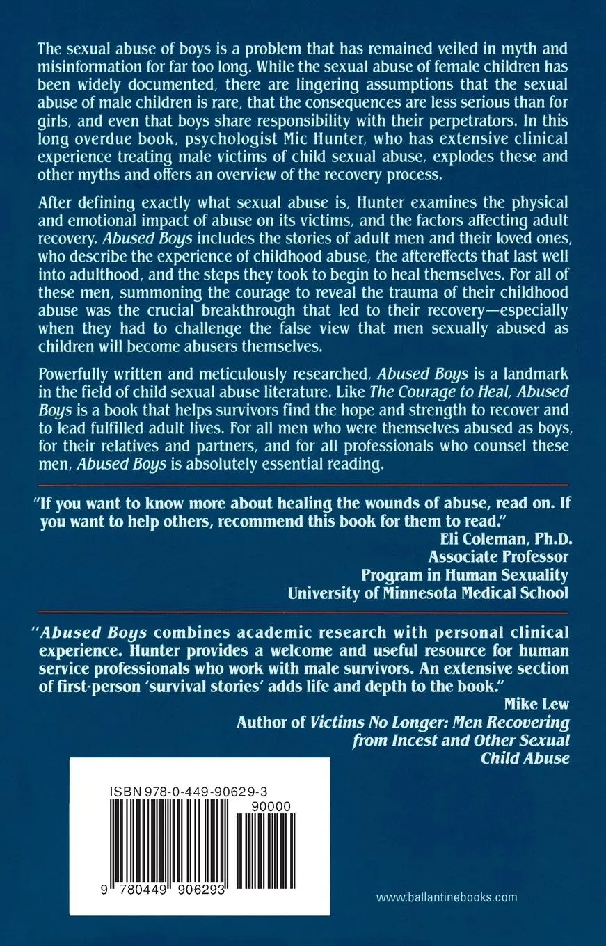 Rückseite: 9780449906293 | Abused Boys | The Neglected Victims of Sexual Abuse | Mic Hunter