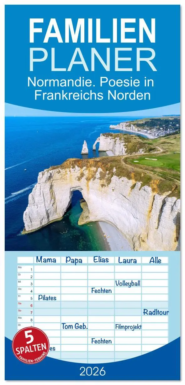 Cover: 9783516616293 | Familienplaner 2026 - Normandie. Poesie in Frankreichs Norden mit 5...