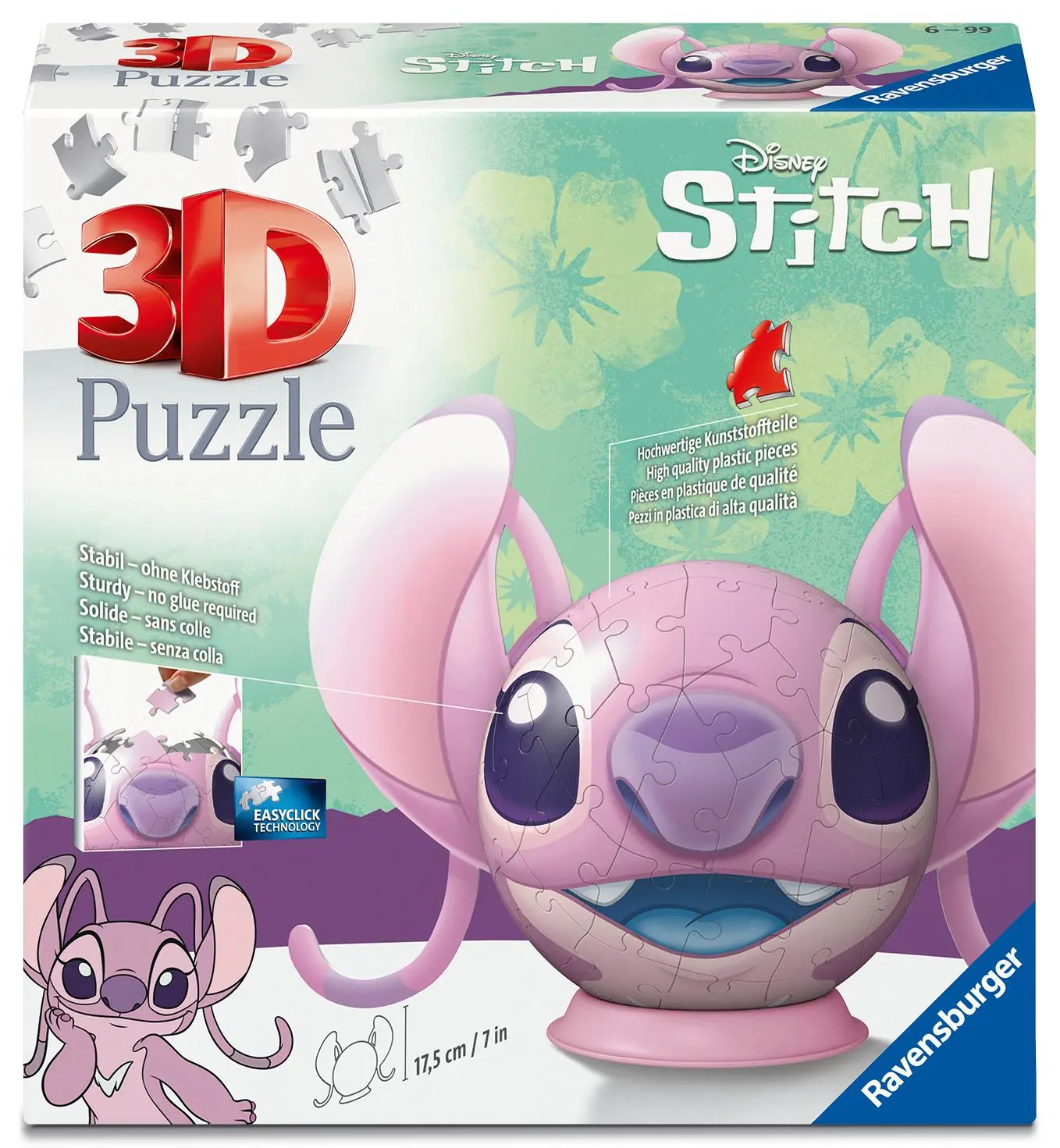 Cover: 4005556116393 | 3D Puzzle-Ball Disney Stitch - Angel | Spiel | 3D Puzzles | 11639