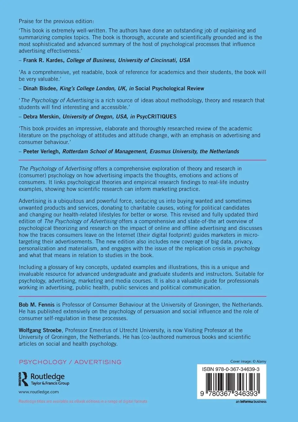 Rückseite: 9780367346393 | The Psychology of Advertising | Bob M Fennis (u. a.) | Taschenbuch