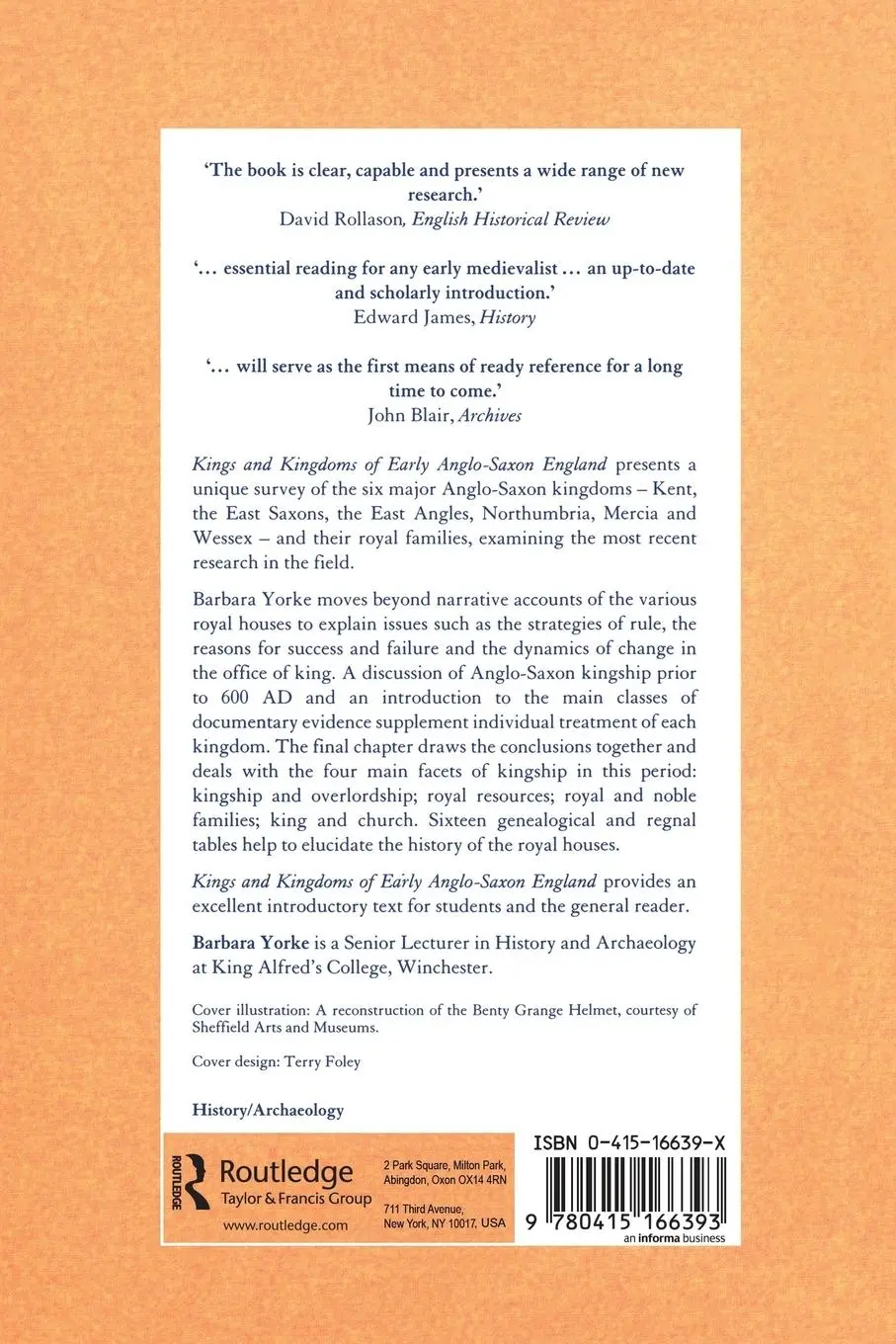 Rückseite: 9780415166393 | Kings and Kingdoms of Early Anglo-Saxon England | Barbara Yorke | Buch