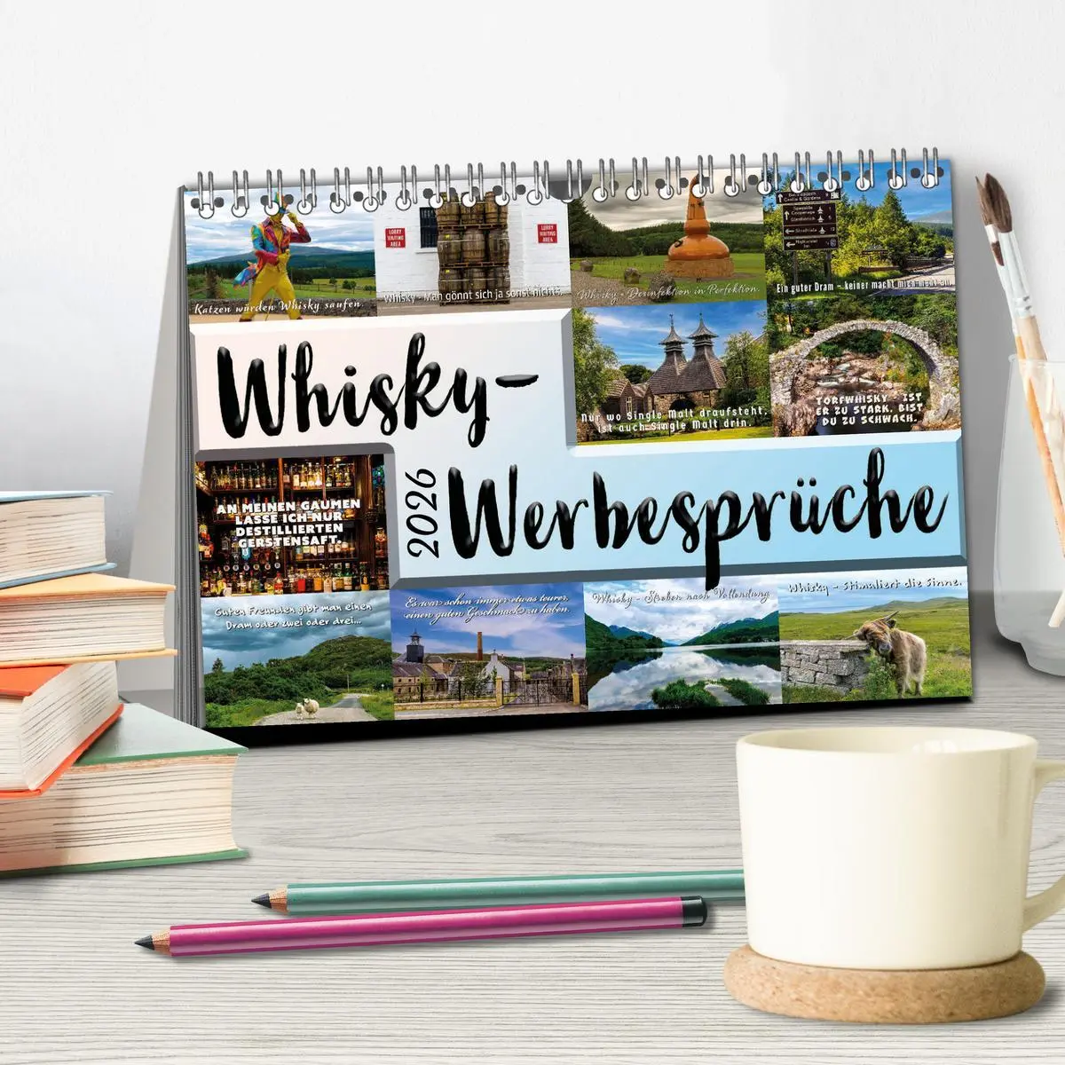 Bild: 9783457516393 | Whisky-Werbesprüche (Tischkalender 2026 DIN A5 quer), CALVENDO...