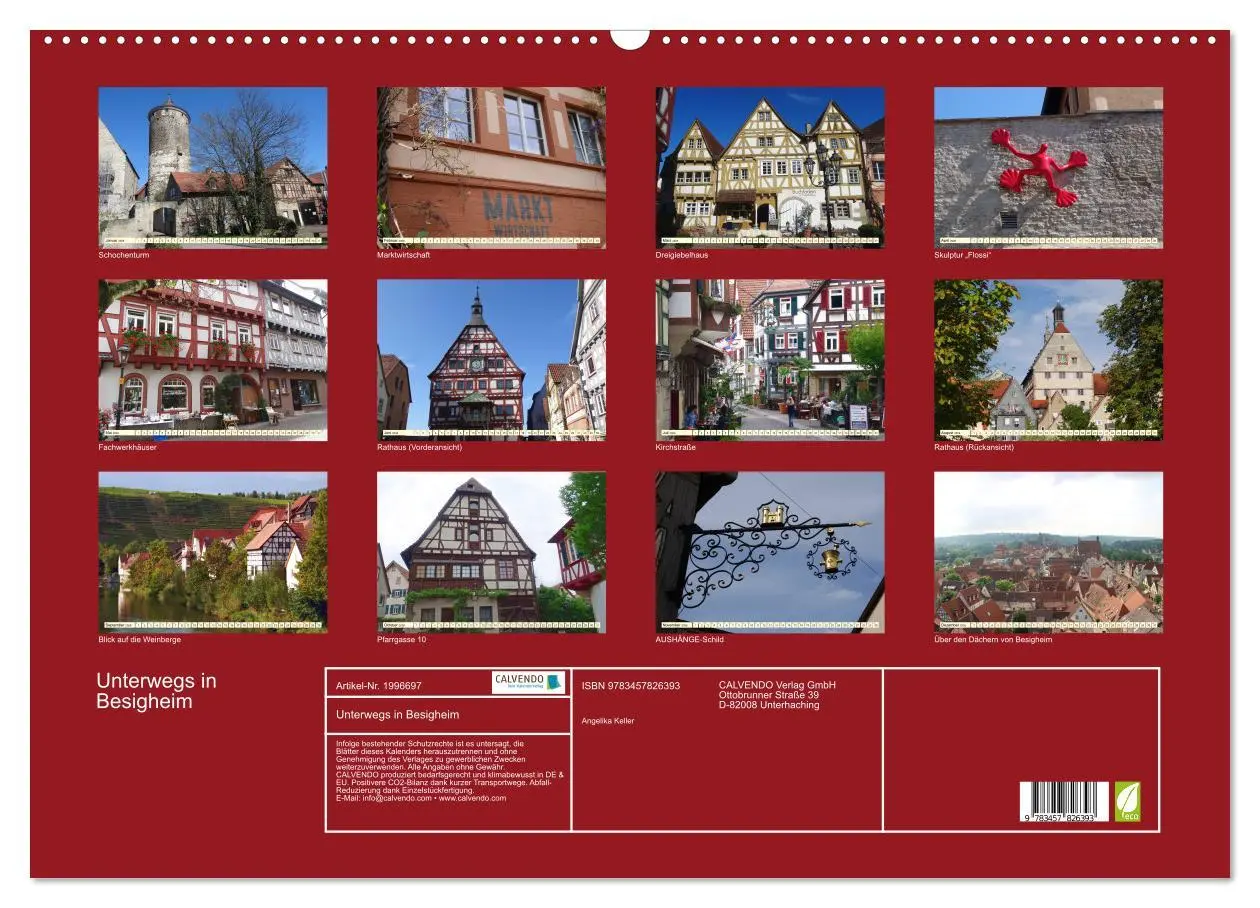 Bild: 9783457826393 | Unterwegs in Besigheim (Wandkalender 2026 DIN A2 quer), CALVENDO...