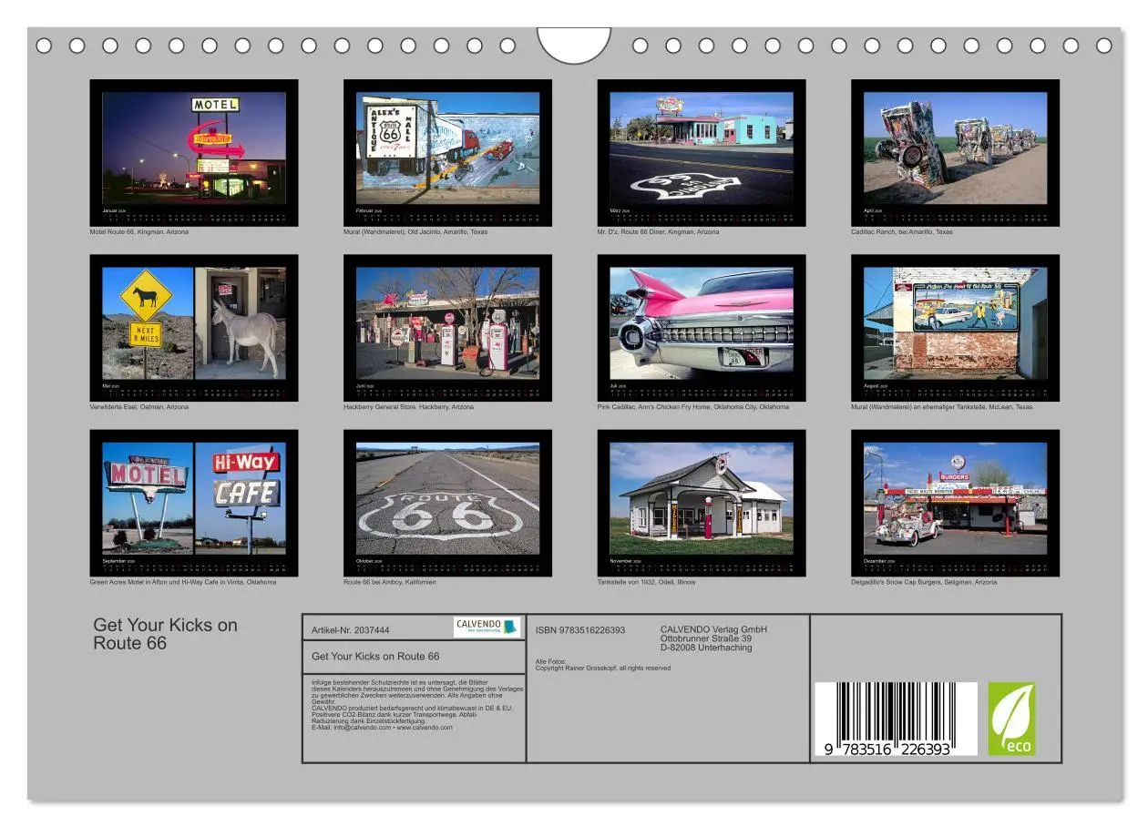 Bild: 9783516226393 | Get Your Kicks on Route 66 (Wandkalender 2026 DIN A4 quer),...