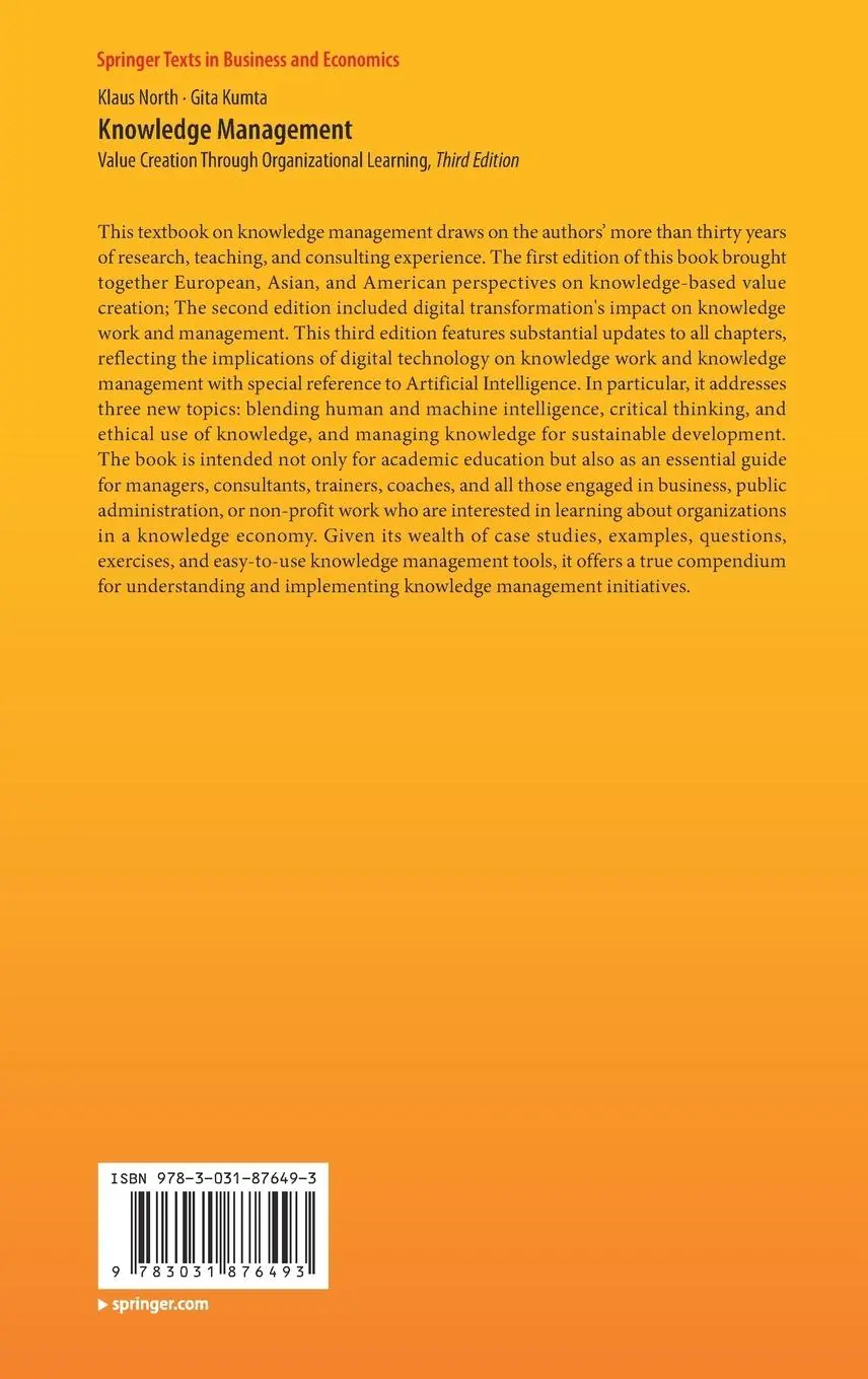 Rückseite: 9783031876493 | Knowledge Management | Value Creation Through Organizational Learning