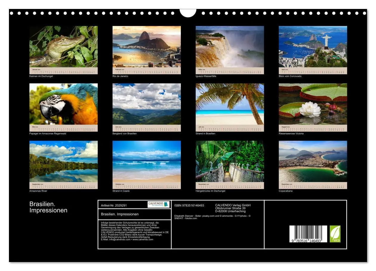 Bild: 9783516146493 | Brasilien. Impressionen (Wandkalender 2026 DIN A3 quer), CALVENDO...