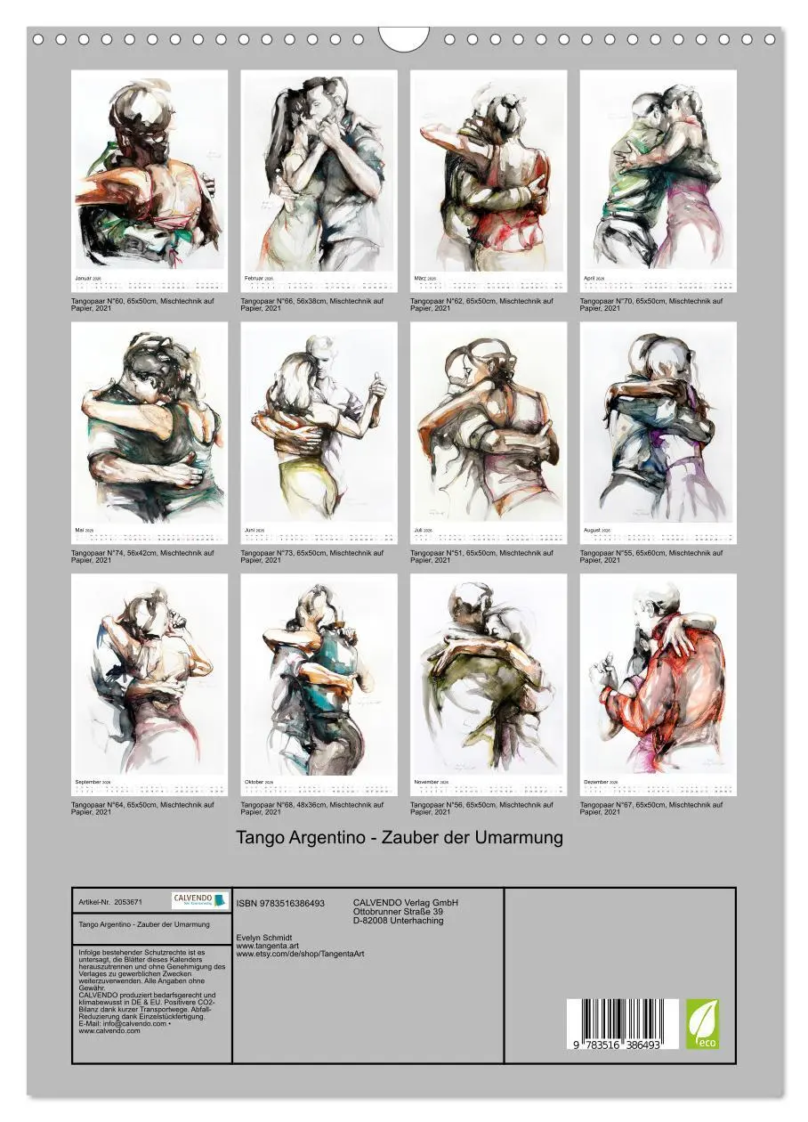 Bild: 9783516386493 | Tango Argentino - Zauber der Umarmung (Wandkalender 2026 DIN A3...