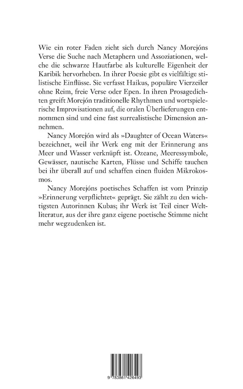 Rückseite: 9783861426493 | Ausgewählte Gedichte | 1960er Jahre bis 2020 | Nancy Morejón | Buch