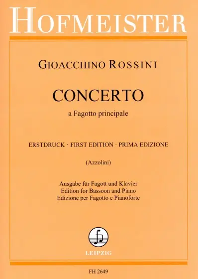 Cover: 9790203426493 | Concerto a fagotto principale für Fagott und Klavier | Rossini | Buch