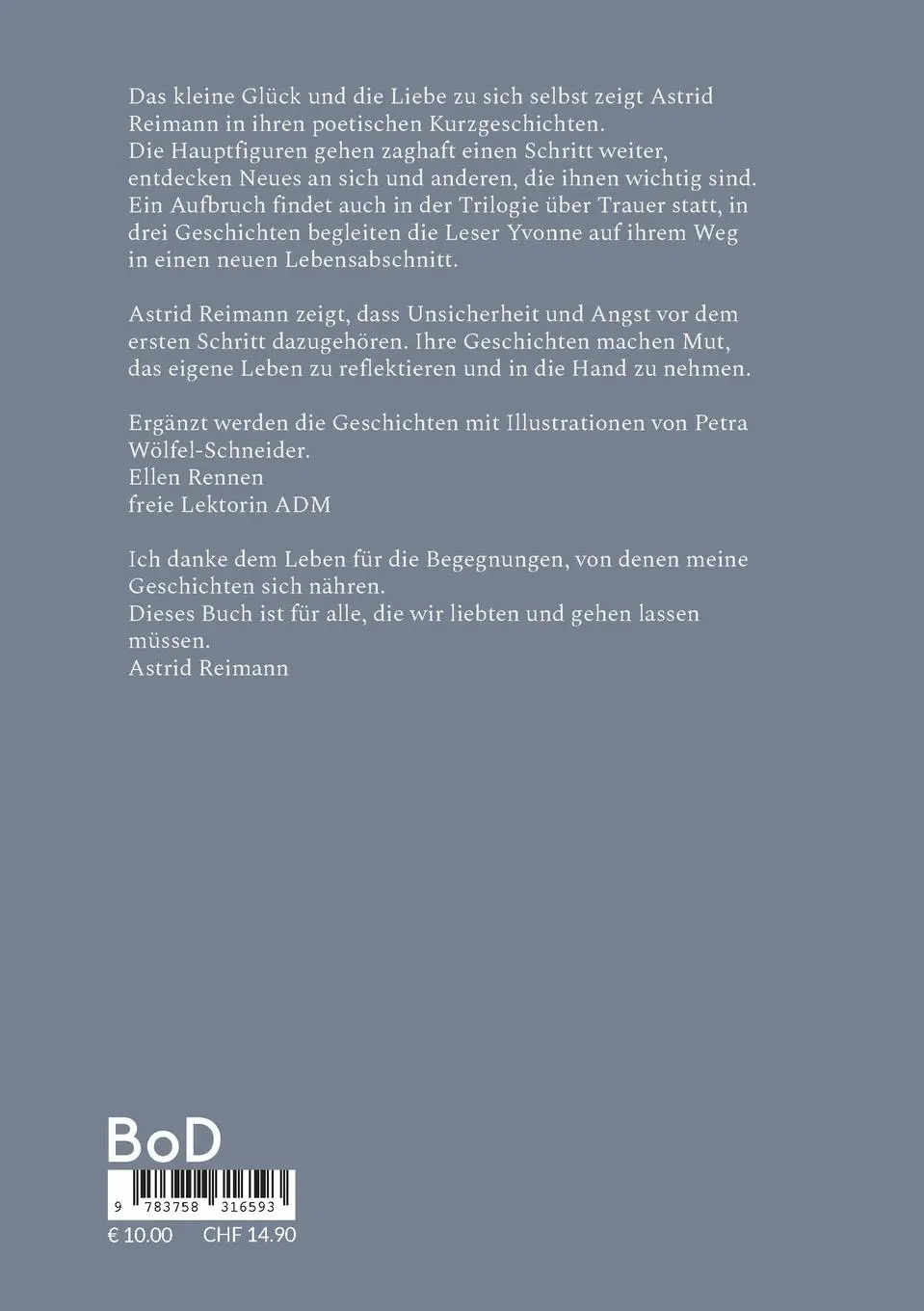 Rückseite: 9783758316593 | Der Riss im Kummer | Geschichten | Astrid Reimann | Taschenbuch | 2023