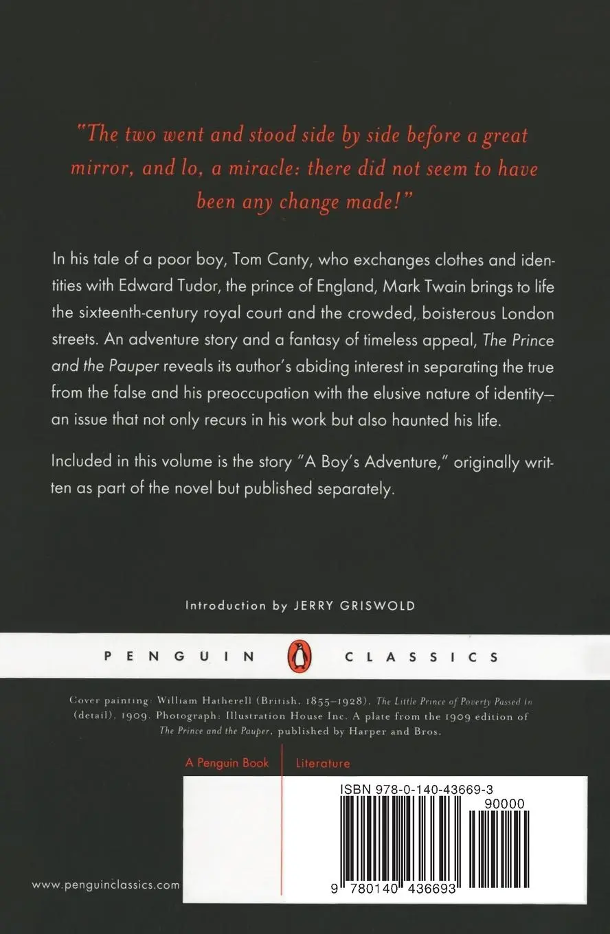 Rückseite: 9780140436693 | The Prince and the Pauper | Mark Twain | Taschenbuch | Englisch | 1997