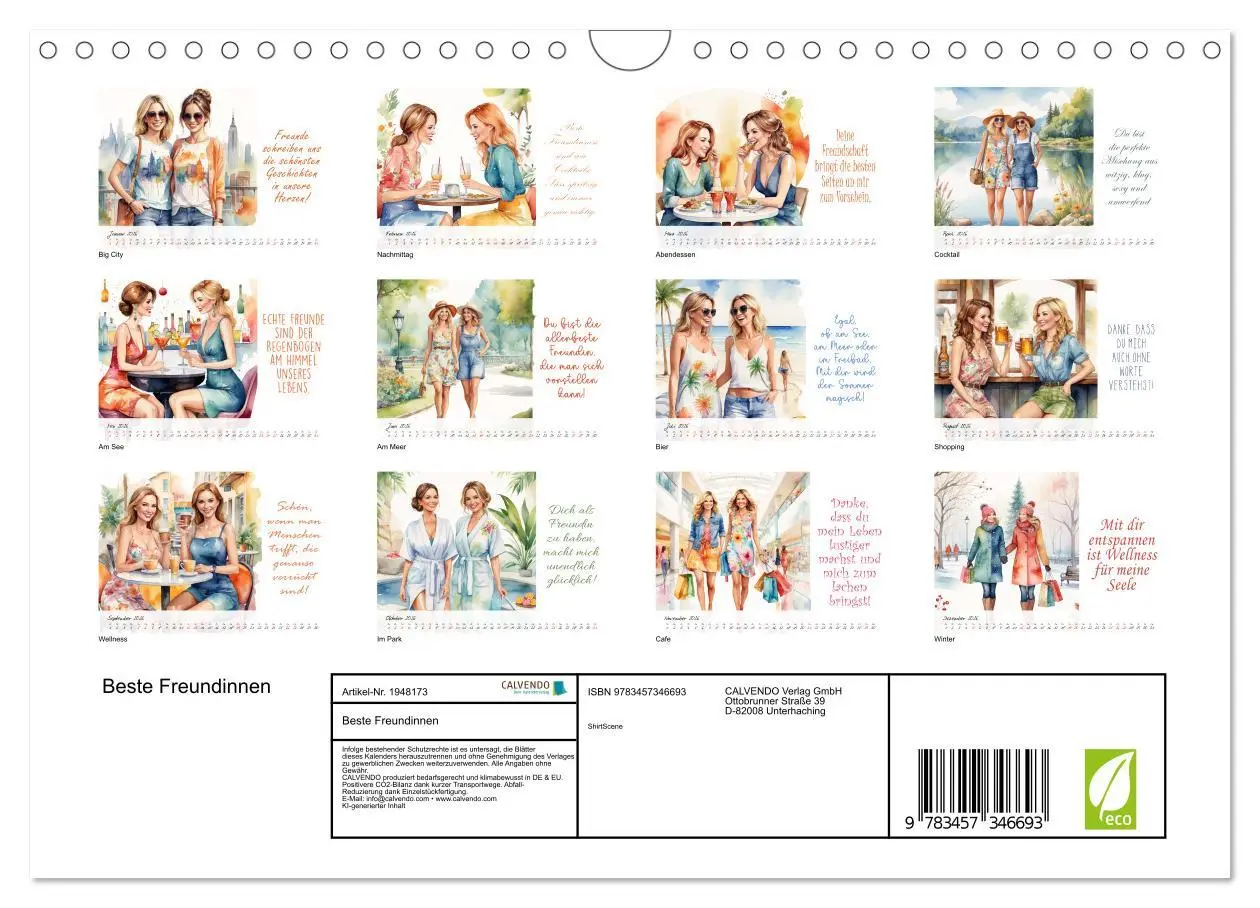 Bild: 9783457346693 | Beste Freundinnen (Wandkalender 2026 DIN A4 quer), CALVENDO...