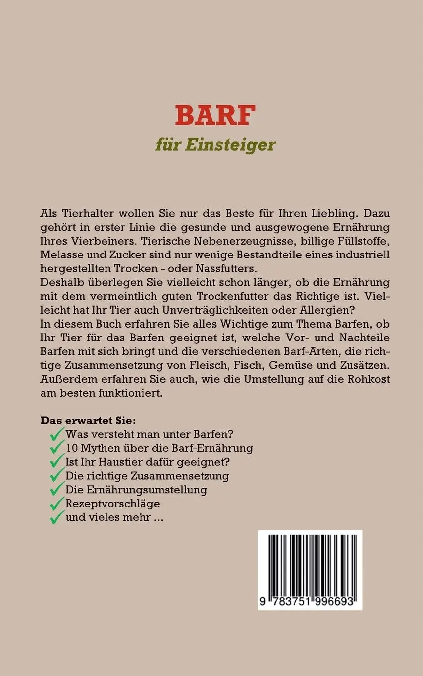 Rückseite: 9783751996693 | BARF für Einsteiger | Sebastian Groenewold | Taschenbuch | 84 S.