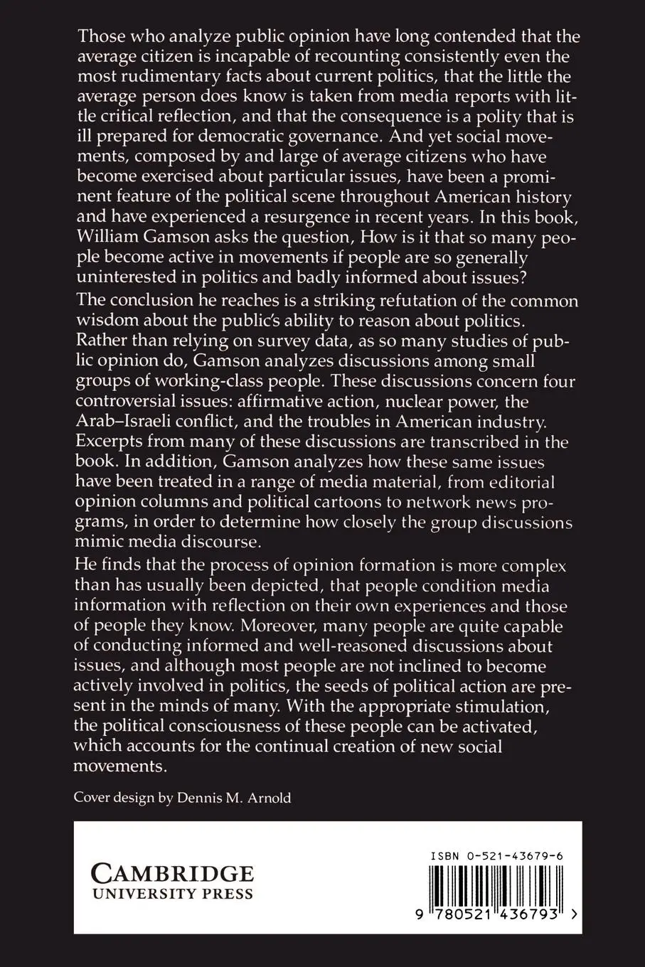 Rückseite: 9780521436793 | Talking Politics | William A. Gamson (u. a.) | Taschenbuch | Englisch